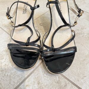 Michael Kors Glossy Black Sandals